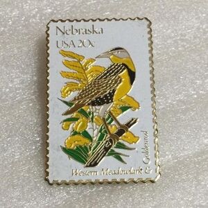 Nebraska Enamel Stamp Pin